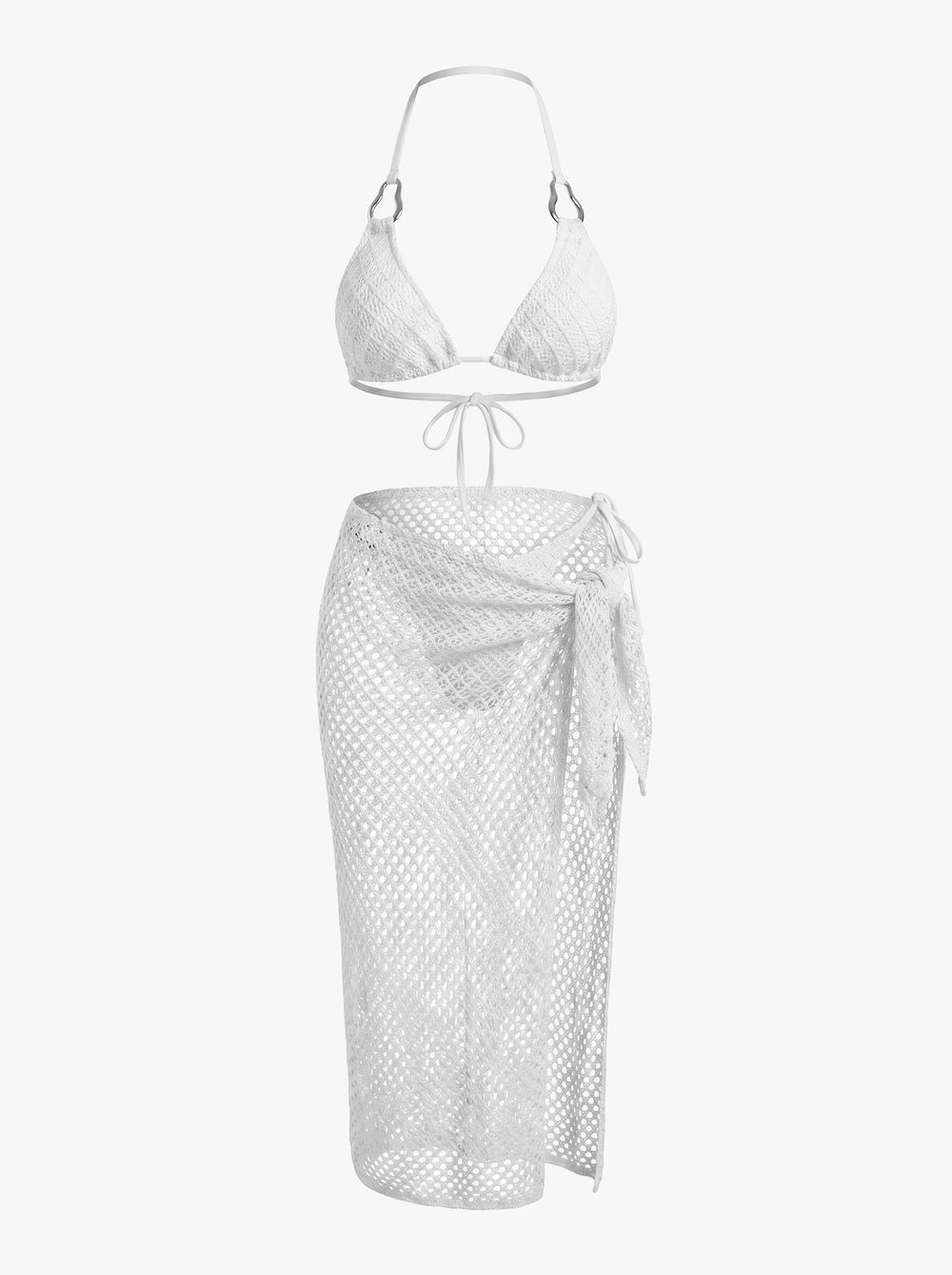 TRASPARENT COVERUP WHITE BIKINI