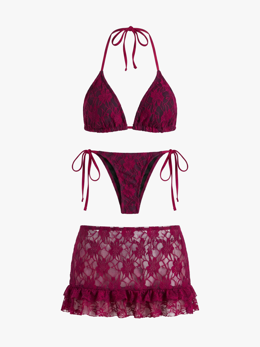 RED LACE BIKINI